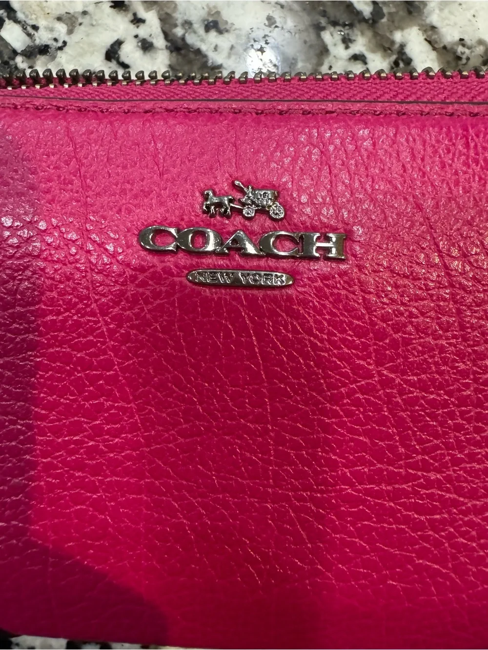 Coach Mickie Accordion Zip Around Wallet Pebbled Leather F52645 Pink